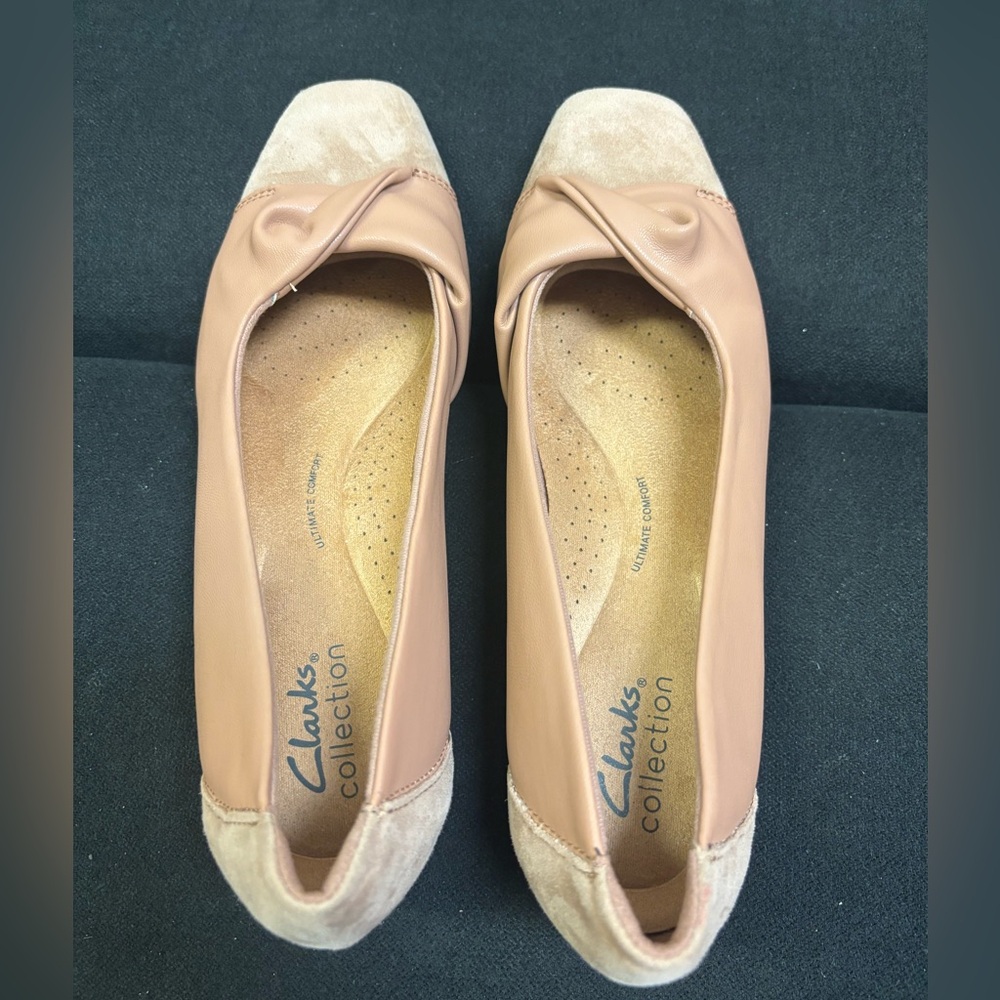 Clark Ultimate Comfort Fit Leather and Tan Shoes tilmot Dalia Sz 8
